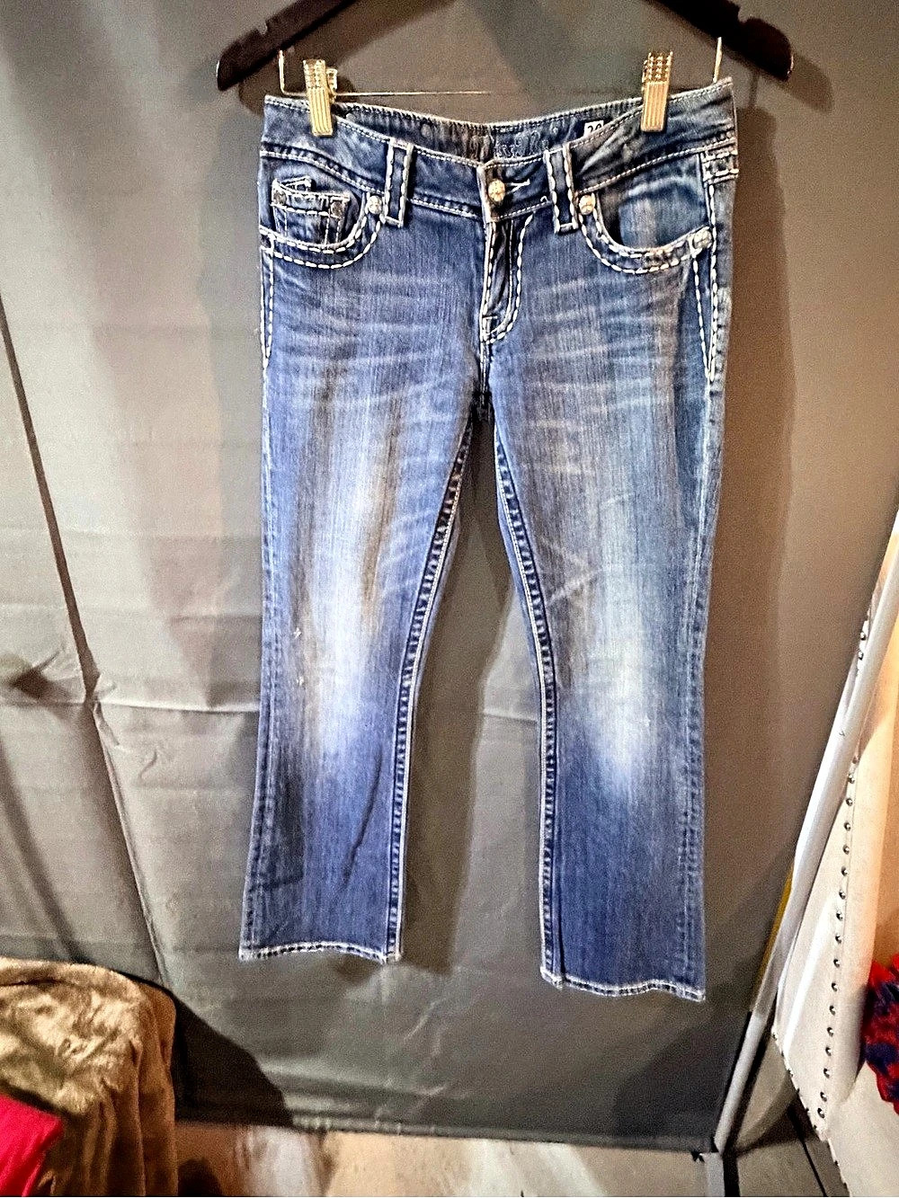 Miss Me Boot Cut Jeans in Blue Waist 28